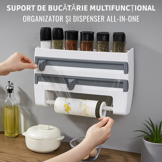 NeatBud – Organizator 3 în 1 pentru Bucătărie cu Suport pentru Folie